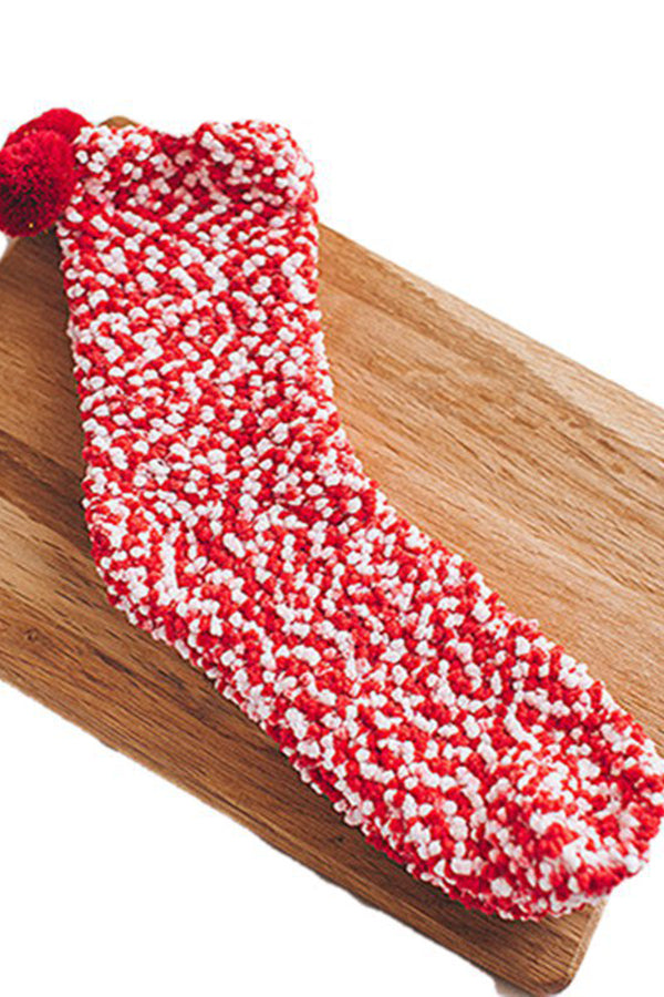 Coral Velvet Cake Mid-Tube Home Floor Socks