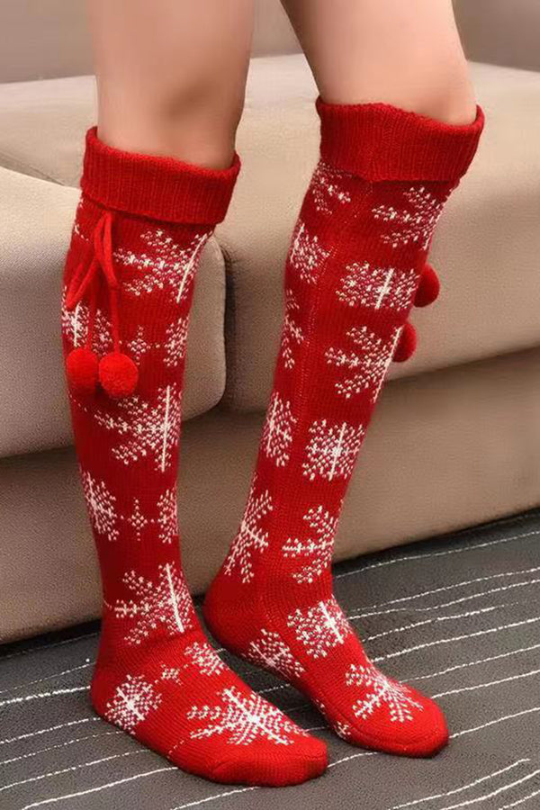 Christmas Calf Socks Knitted Pile Socks