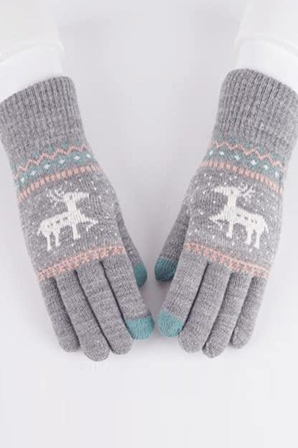 Warm Touch Screen Cold-Proof Knitted Wool Gloves