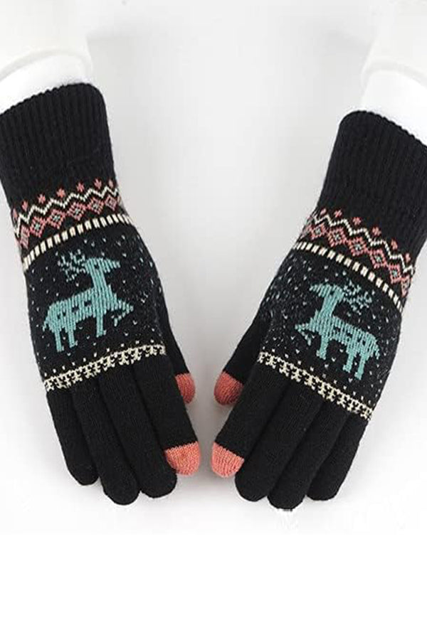 Warm Touch Screen Cold-Proof Knitted Wool Gloves