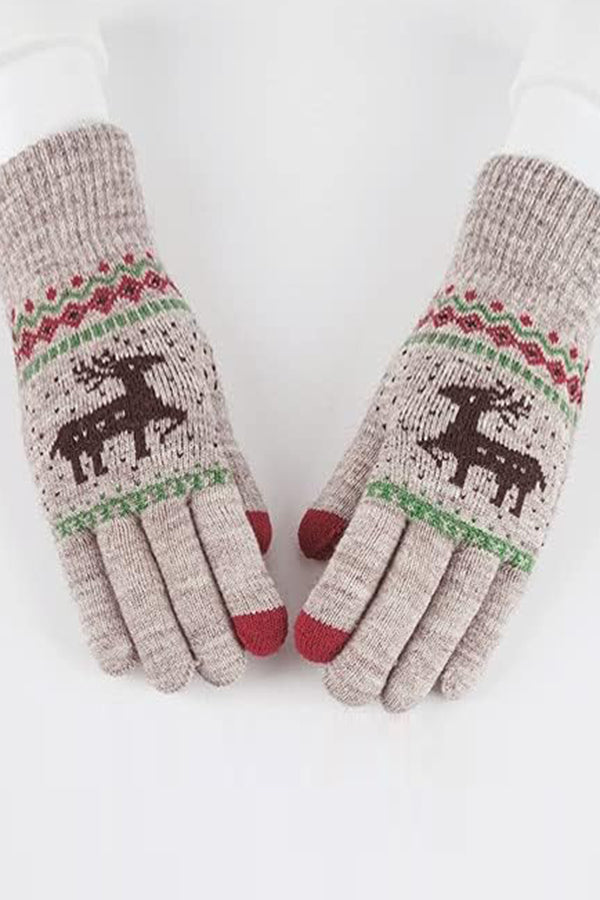 Warm Touch Screen Cold-Proof Knitted Wool Gloves