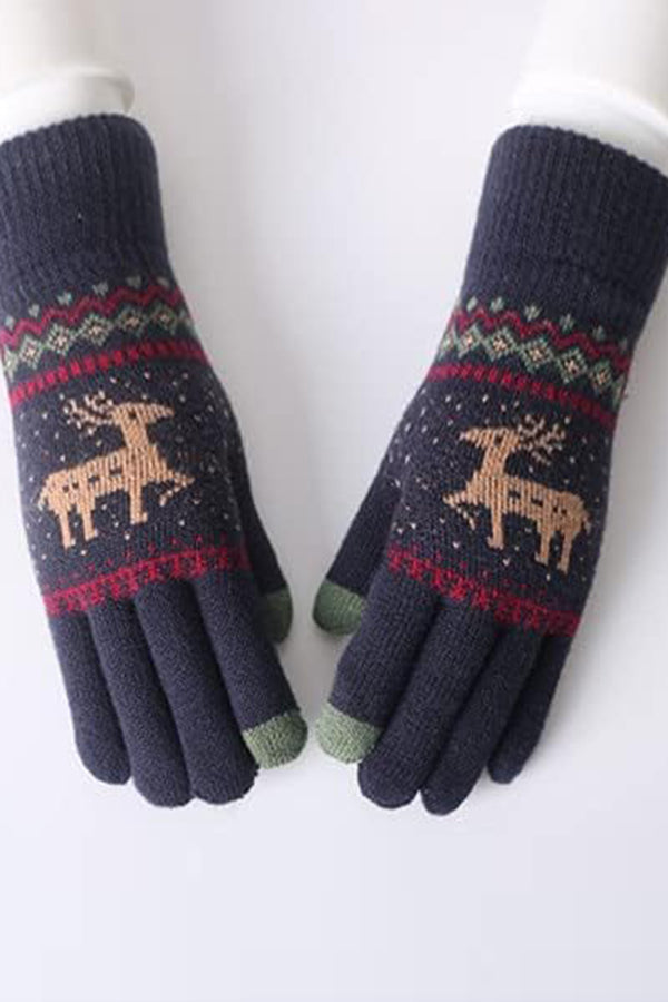 Warm Touch Screen Cold-Proof Knitted Wool Gloves