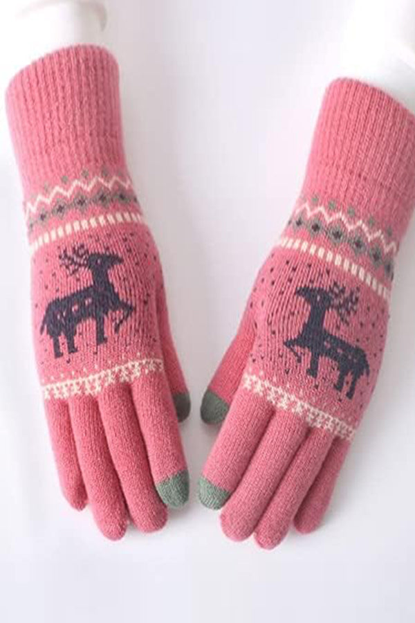 Warm Touch Screen Cold-Proof Knitted Wool Gloves