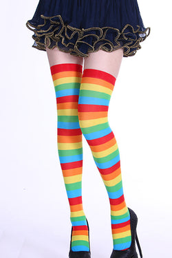 Festive Colorful Striped Stockings