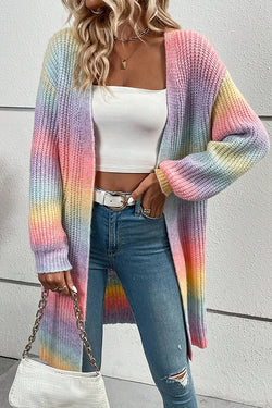 Gradient Color Cardigan Casual Jacket