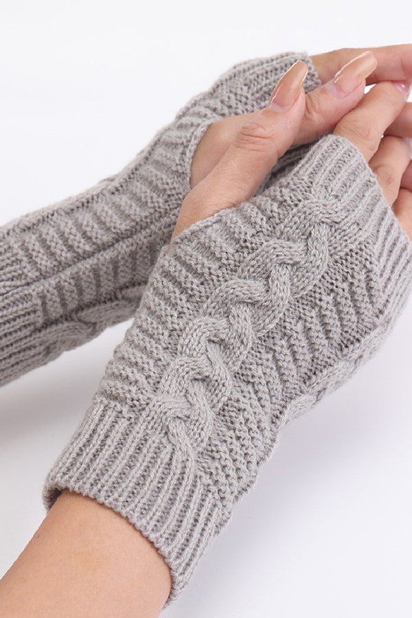 Wool Knitted Thermal Fingerless Gloves