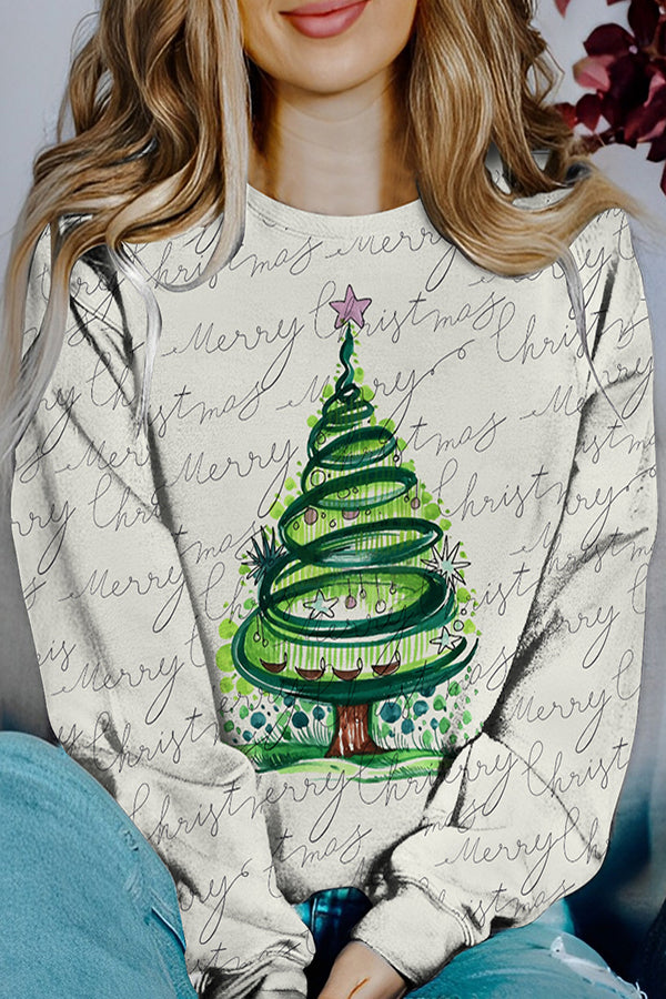 Festive Christmas Themed Printed Sweatshirt