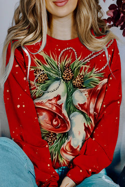 Festive Christmas Themed Printed Sweatshirt