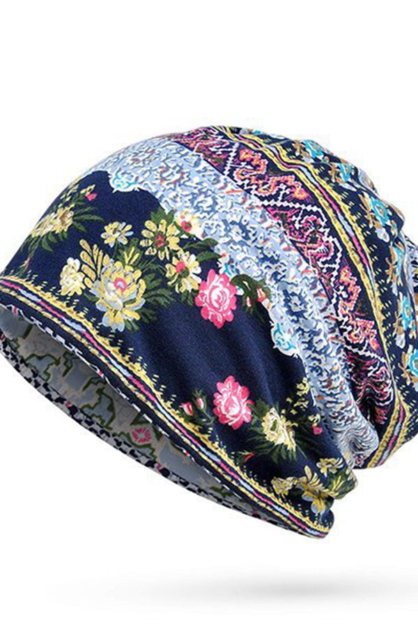 Printed Windproof and Ear Protection Bib Hat