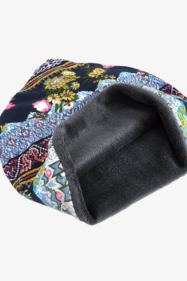 Printed Windproof and Ear Protection Bib Hat