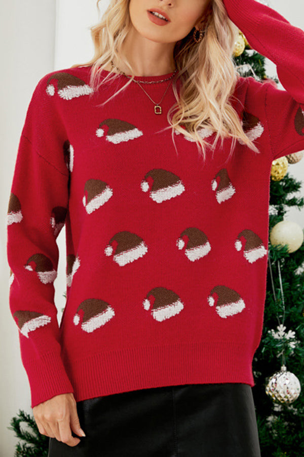 Santa hat cartoon christmas sweater