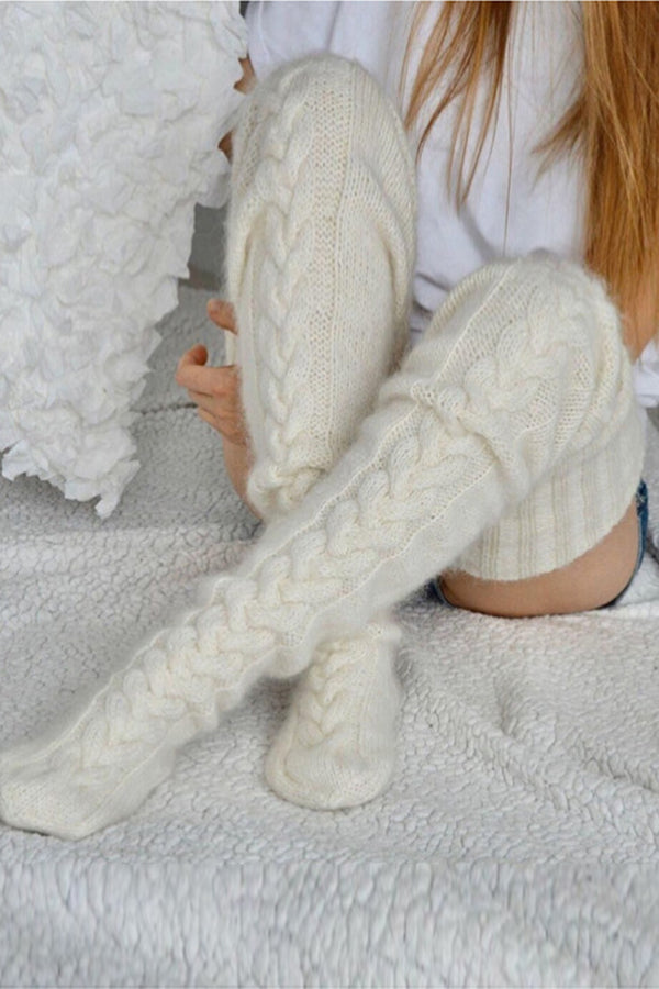 Extra Thick and Extra Long Knitted Cotton Socks