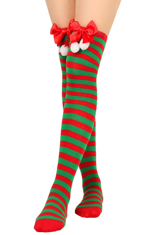 Bow Christmas Socks Ball Socks