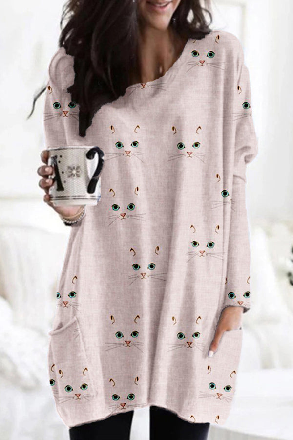 Christmas Creative Printed Long-Sleeved Top