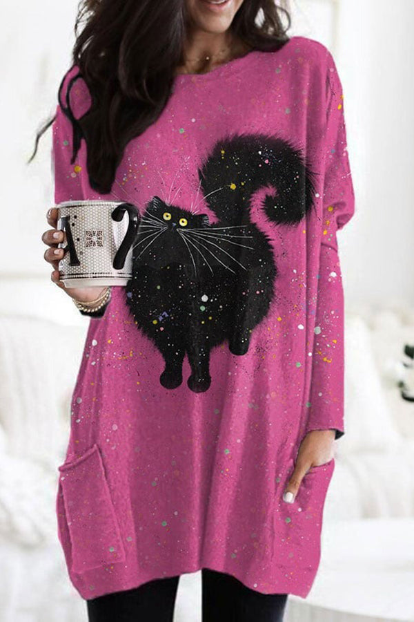 Christmas Creative Printed Long-Sleeved Top