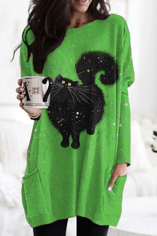 Christmas Creative Printed Long-Sleeved Top