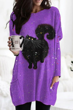 Christmas Creative Printed Long-Sleeved Top