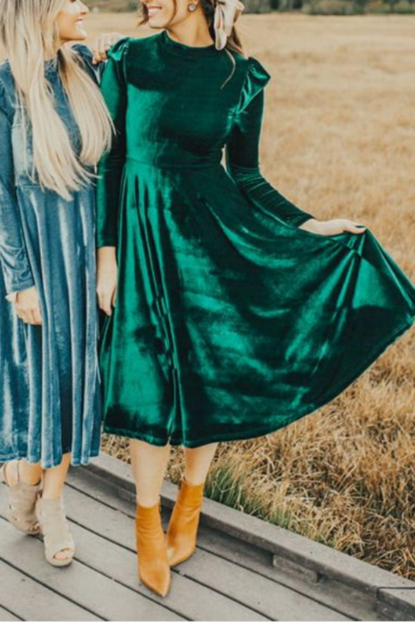 Velvet Long Sleeve Dress