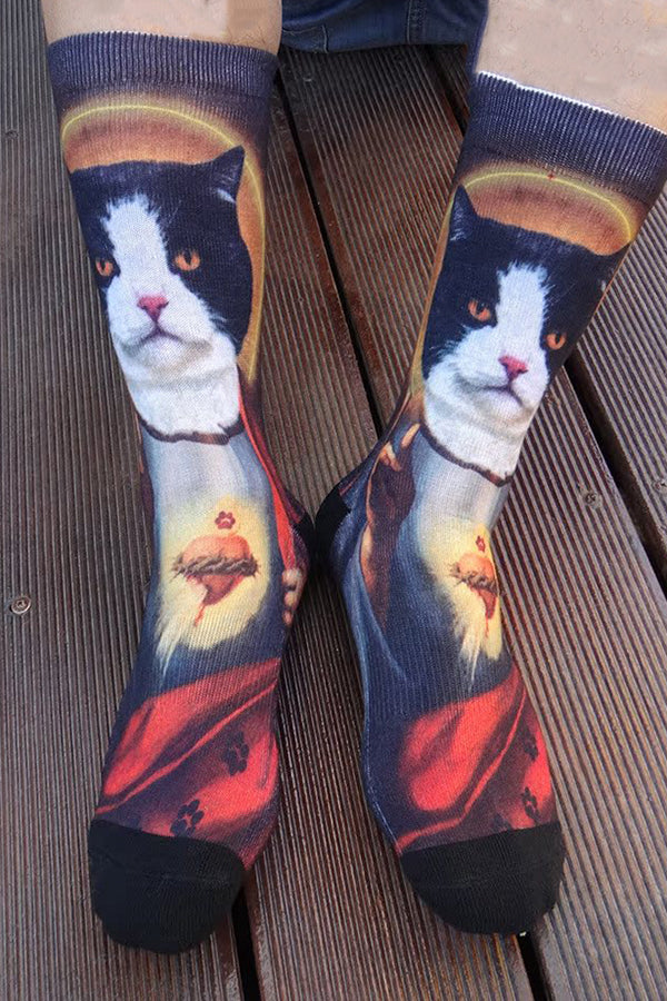 Cute Cats and Dogs Fun Printed Socks