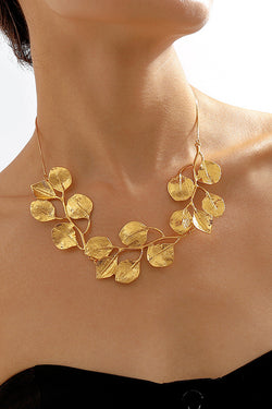 Creative metal style leaf necklace