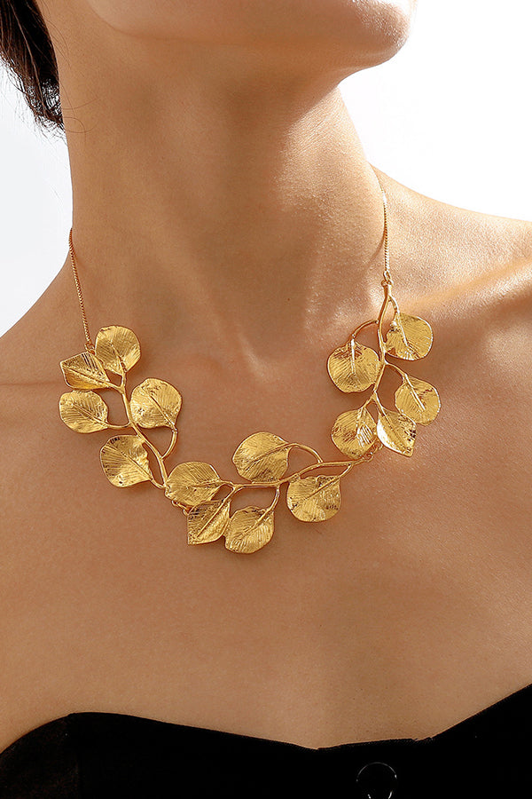 Creative metal style leaf necklace