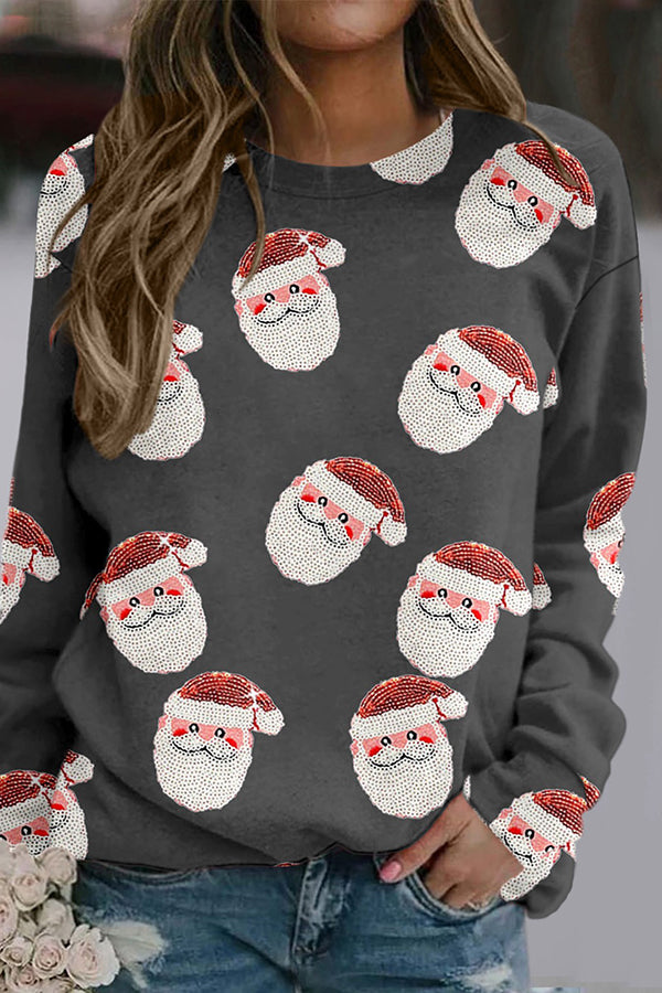 Santa Claus Print Sweatshirt