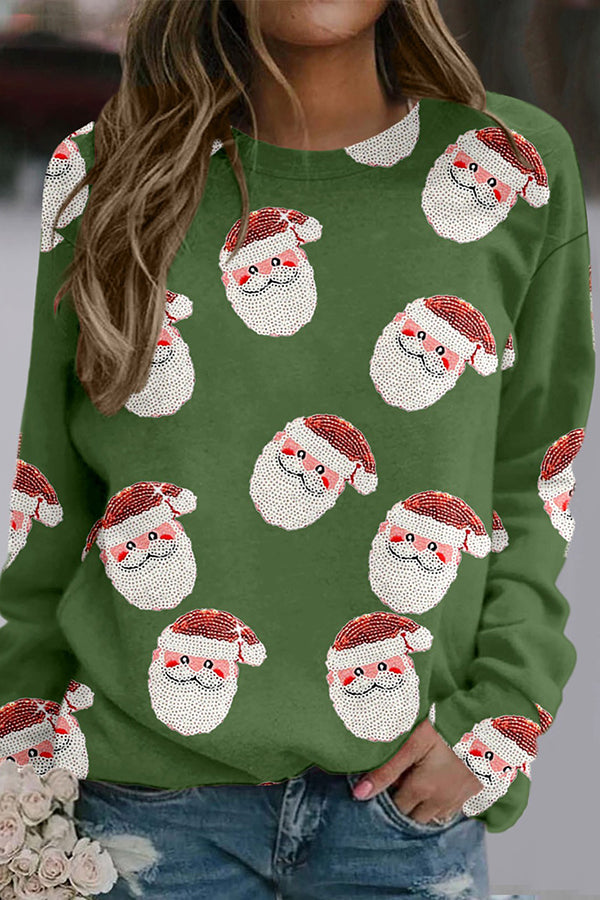 Santa Claus Print Sweatshirt