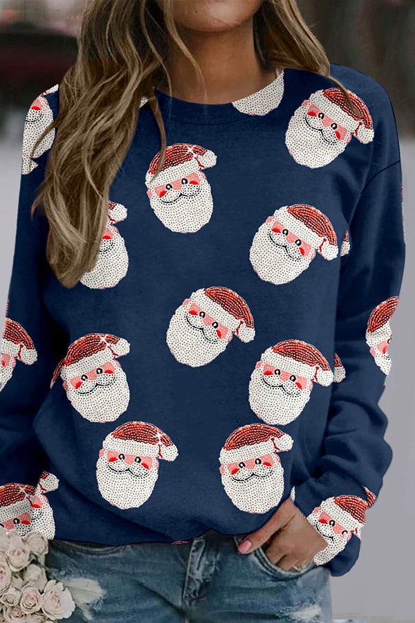 Santa Claus Print Sweatshirt