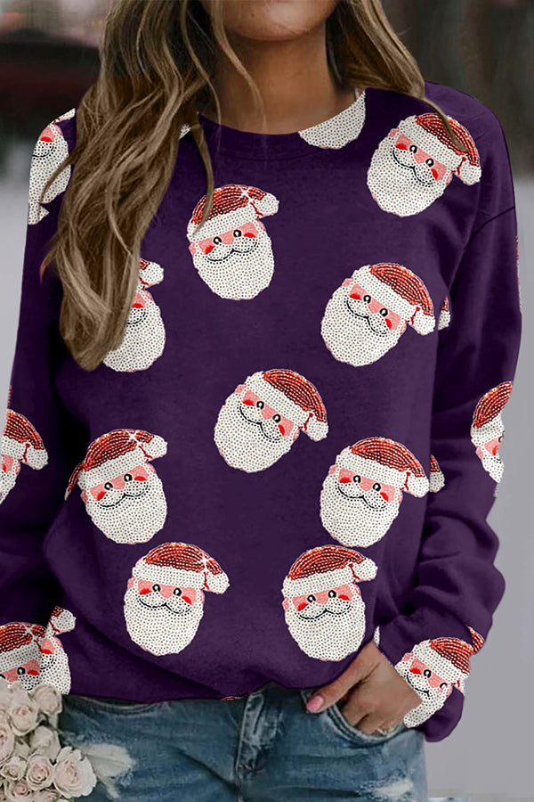 Santa Claus Print Sweatshirt