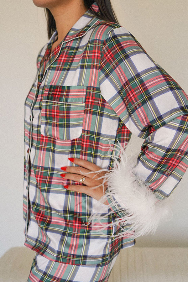 Christmas Set Plaid Print Home Wear Pajamas