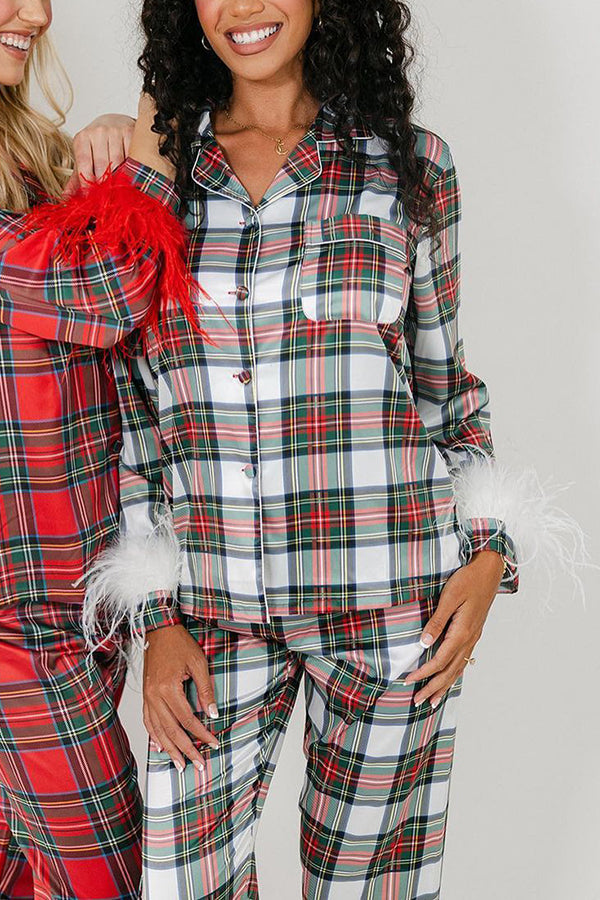 Christmas Set Plaid Print Home Wear Pajamas