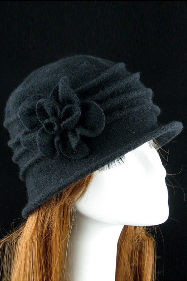 Elegant Wool Basin Hat for Autumn and Winter