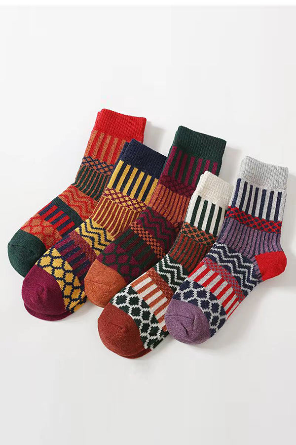 A Set of Five Pairs of Women's Cotton Socks