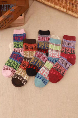 A Set of Five Pairs of Women's Cotton Socks