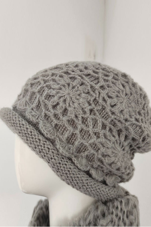 Wool handmade crocheted knitted hat