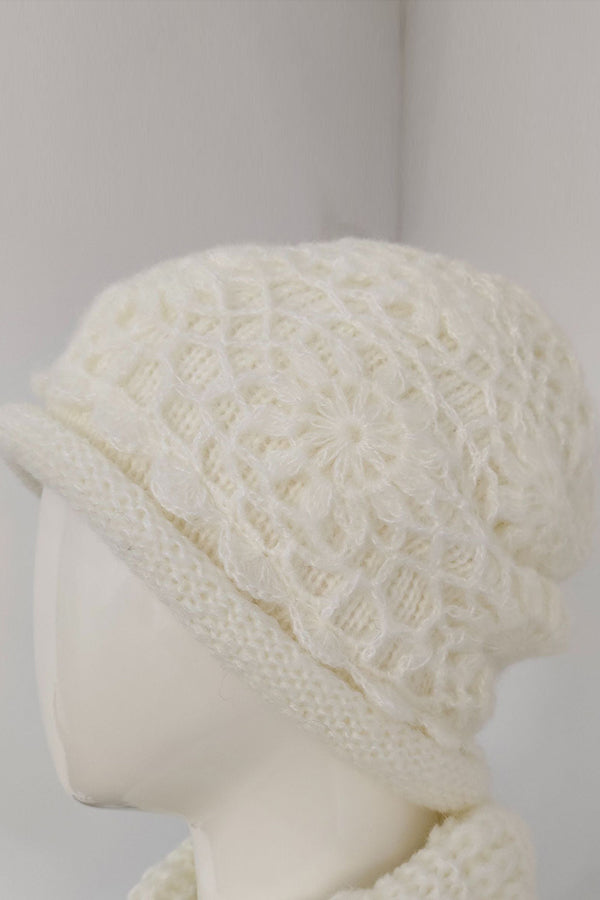 Wool handmade crocheted knitted hat