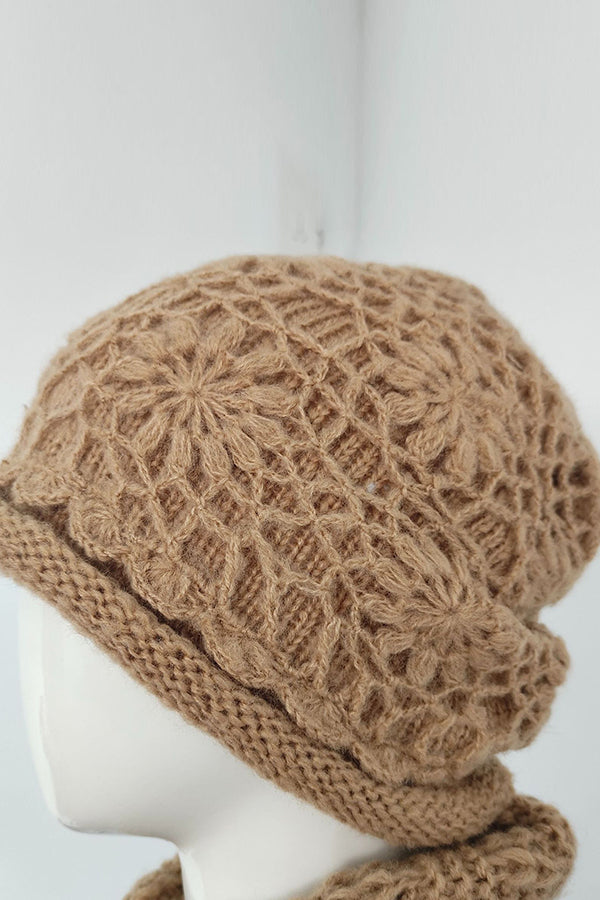 Wool handmade crocheted knitted hat