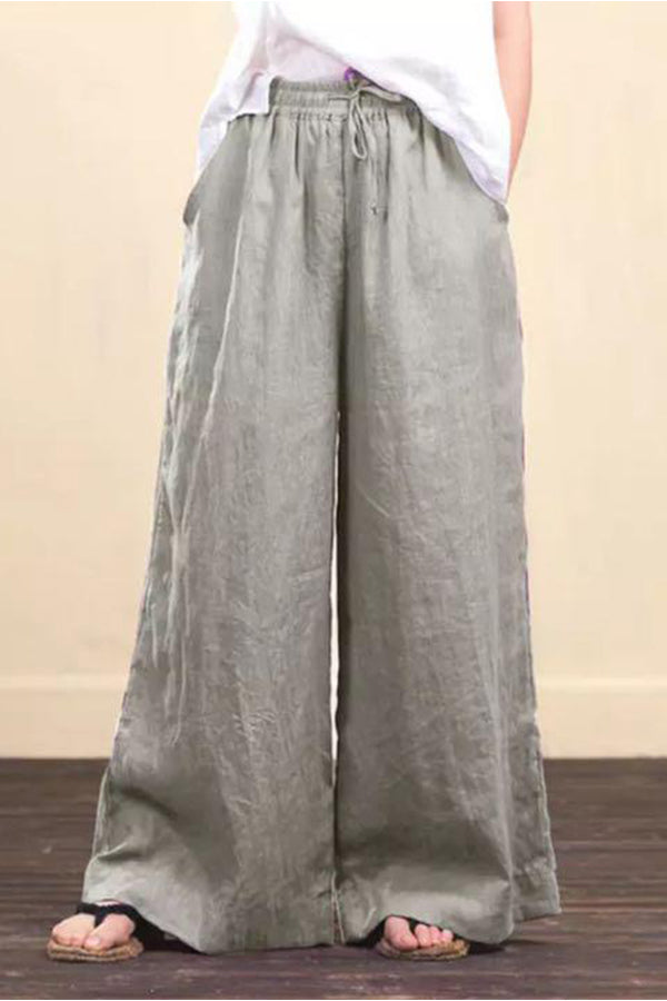 Cotton And Linen Loose Wide Leg Pants