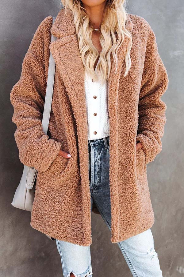 Ladies Loose Sherpa Coat