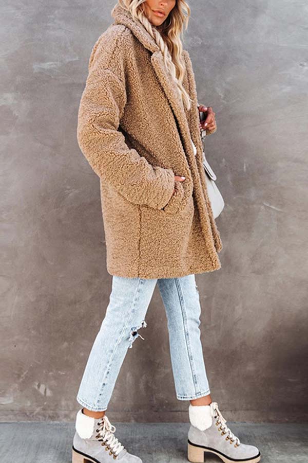 Ladies Loose Sherpa Coat