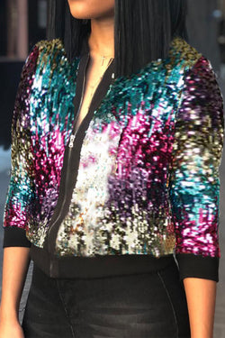 Dazzling Sequins Casual Jacket