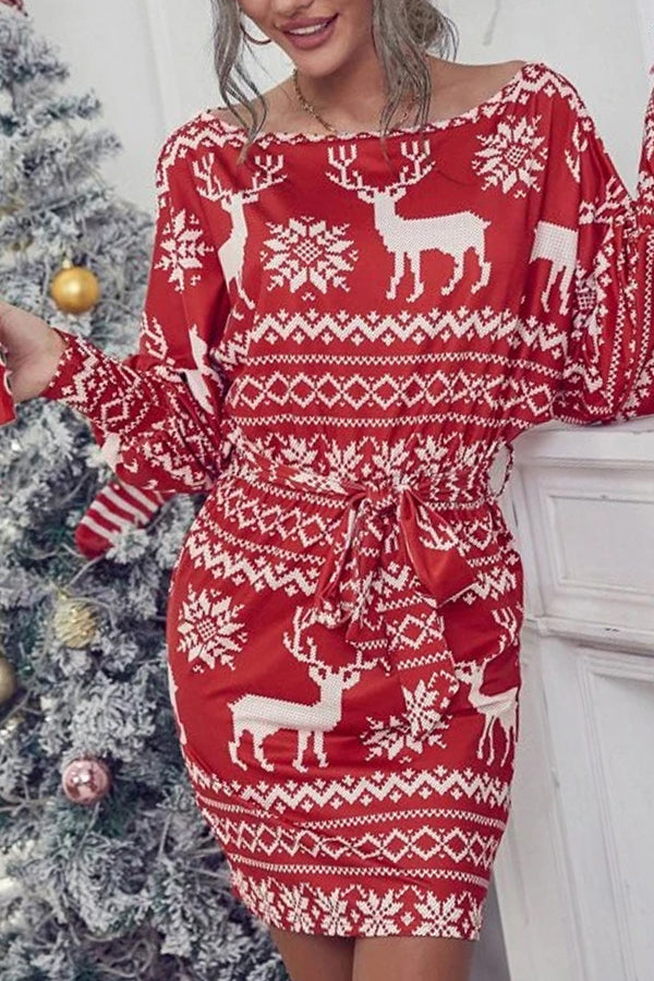 Christmas print dress