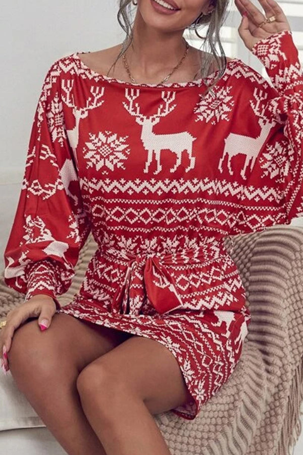 Christmas print dress