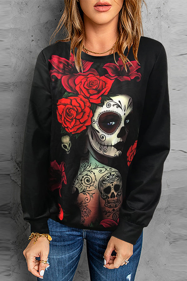 Halloween Casual Loose Long Sleeve Top