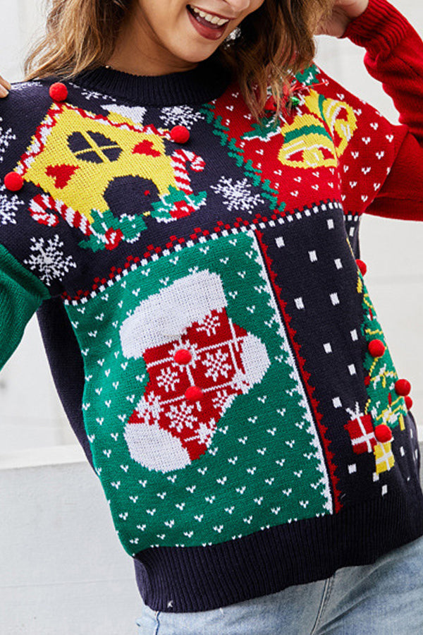 Christmas Pattern Knitted Top