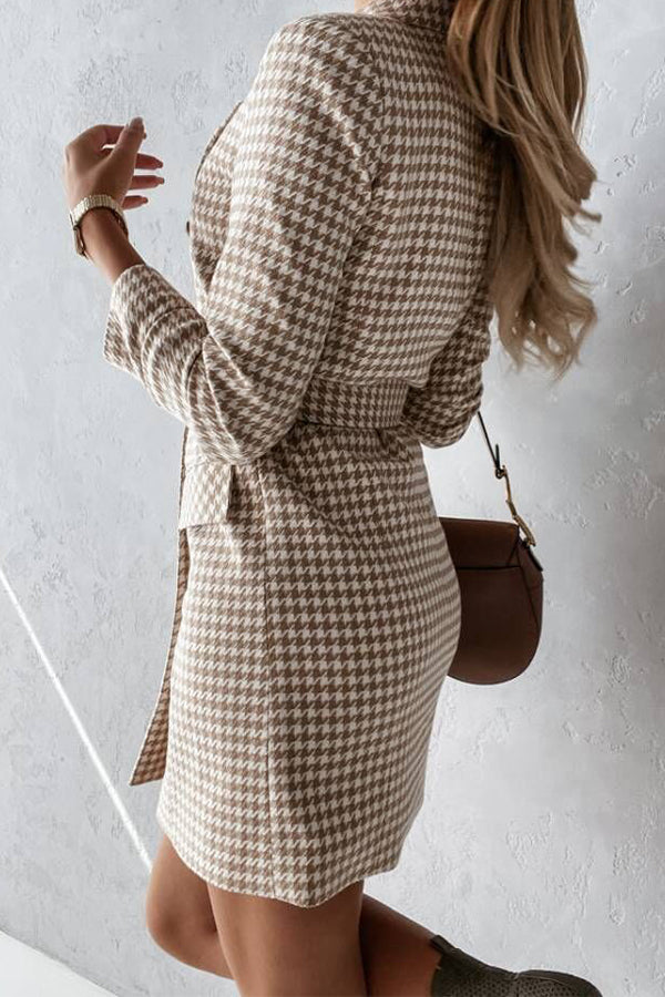 Plaid Long-sleeve Blazer