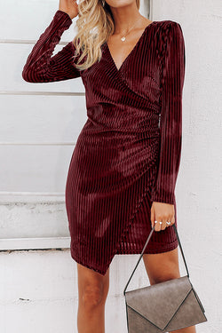 Sexy V-neck Irregular Slim Dress