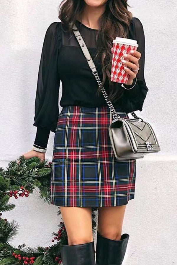 Christmas Classic Check Skirt