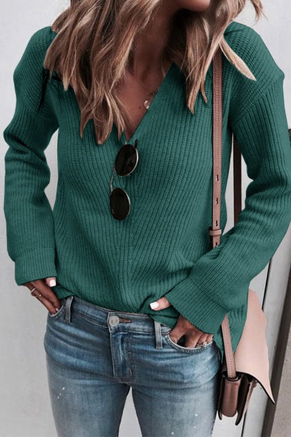 Fashion V-neck Knitted Top