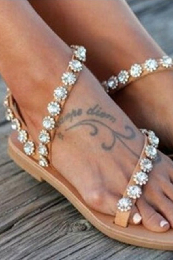 Rhinestone Flat Sandals